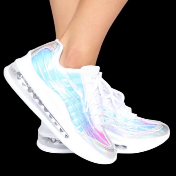Holographic, Iridescent, White,silver, shock absorbent, Sneakers, size 7,New - Picture 8 of 14